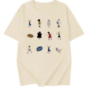 Karikatür ve Grafik tasarım Oversize T-shirt Cartoon/Letter serisi kod468