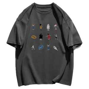 Karikatür ve Grafik tasarım Oversize T-shirt Cartoon/Letter serisi kod469