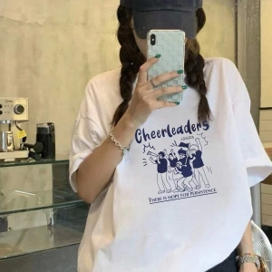 Karikatür ve Grafik tasarım Oversize T-shirt Cartoon/Letter serisi kod478