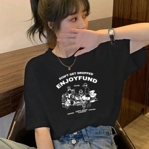 Karikatür ve Grafik tasarım Oversize T-shirt Cartoon/Letter serisi kod488