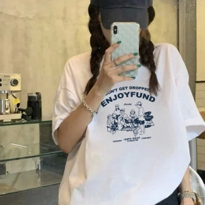 Karikatür ve Grafik tasarım Oversize T-shirt Cartoon/Letter serisi kod489