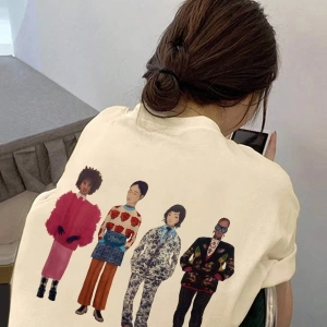 Karikatür ve Grafik tasarım Oversize T-shirt Cartoon/Letter serisi kod502