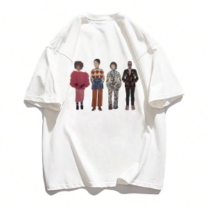 Karikatür ve Grafik tasarım Oversize T-shirt Cartoon/Letter serisi kod502