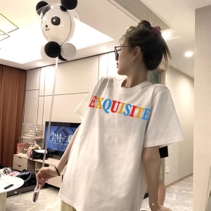 Karikatür ve Grafik tasarım Oversize T-shirt Cartoon/Letter serisi kod502