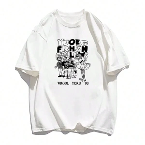 Karikatür ve Grafik tasarım Oversize T-shirt Cartoon/Letter serisi kod506