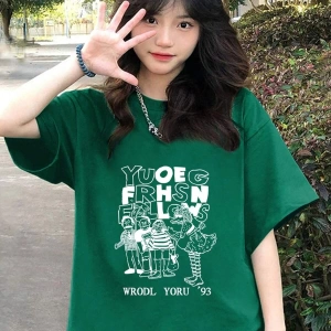 Karikatür ve Grafik tasarım Oversize T-shirt Cartoon/Letter serisi kod508