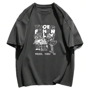 Karikatür ve Grafik tasarım Oversize T-shirt Cartoon/Letter serisi kod511