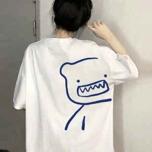 Karikatür ve Grafik tasarım Oversize T-shirt Cartoon/Letter serisi kod512