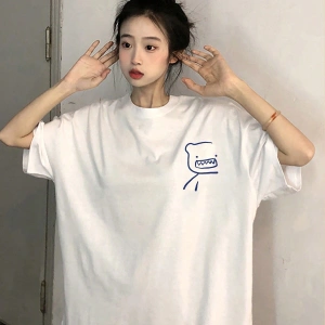 Karikatür ve Grafik tasarım Oversize T-shirt Cartoon/Letter serisi kod512