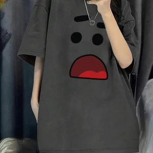 Karikatür ve Grafik tasarım Oversize T-shirt Cartoon/Letter serisi kod520
