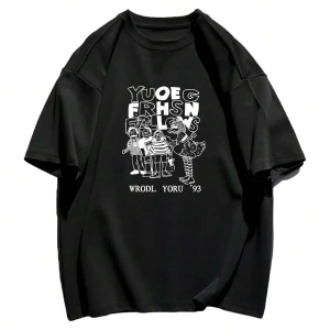 Karikatür ve Grafik tasarım Oversize T-shirt Cartoon/Letter serisi kod526