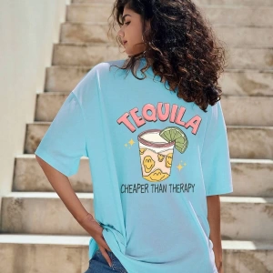 Karikatür ve Grafik tasarım Oversize T-shirt Cartoon/Letter serisi kod548