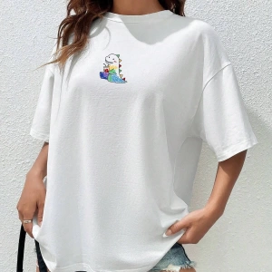 Karikatür ve Grafik tasarım Oversize T-shirt Cartoon/Letter serisi kod550