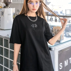 Karikatür ve Grafik tasarım Oversize T-shirt Cartoon/Letter serisi kod551