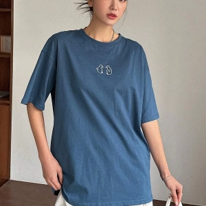 Karikatür ve Grafik tasarım Oversize T-shirt Cartoon/Letter serisi kod553