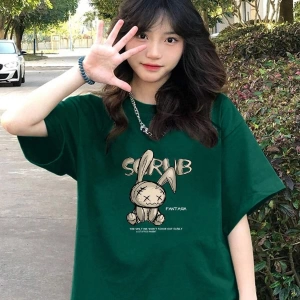 Karikatür ve Grafik tasarım Oversize T-shirt Cartoon/Letter serisi kod575
