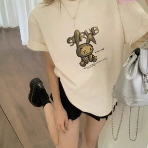 Karikatür ve Grafik tasarım Oversize T-shirt Cartoon/Letter serisi kod576
