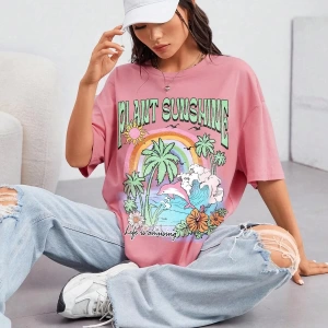 Karikatür ve Grafik tasarım Oversize T-shirt Cartoon/Letter serisi kod58