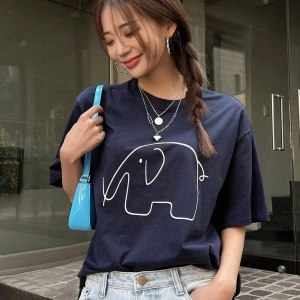 Karikatür ve Grafik tasarım Oversize T-shirt Cartoon/Letter serisi kod583