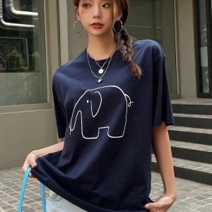 Karikatür ve Grafik tasarım Oversize T-shirt Cartoon/Letter serisi kod583