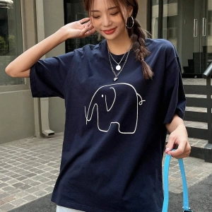 Karikatür ve Grafik tasarım Oversize T-shirt Cartoon/Letter serisi kod583
