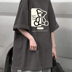 Karikatür ve Grafik tasarım Oversize T-shirt Cartoon/Letter serisi kod585