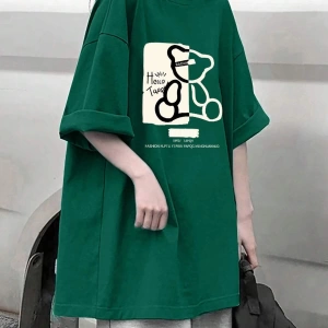 Karikatür ve Grafik tasarım Oversize T-shirt Cartoon/Letter serisi kod586