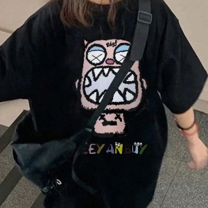Karikatür ve Grafik tasarım Oversize T-shirt Cartoon/Letter serisi kod588