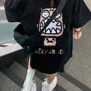 Karikatür ve Grafik tasarım Oversize T-shirt Cartoon/Letter serisi kod588