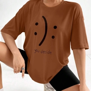 Karikatür ve Grafik tasarım Oversize T-shirt Cartoon/Letter serisi kod593