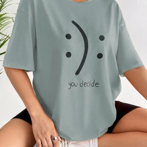 Karikatür ve Grafik tasarım Oversize T-shirt Cartoon/Letter serisi kod596
