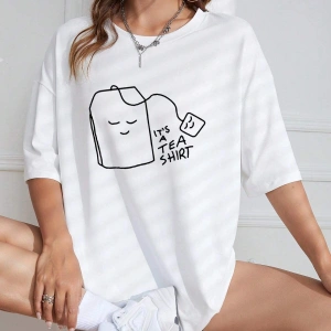 Karikatür ve Grafik tasarım Oversize T-shirt Cartoon/Letter serisi kod599