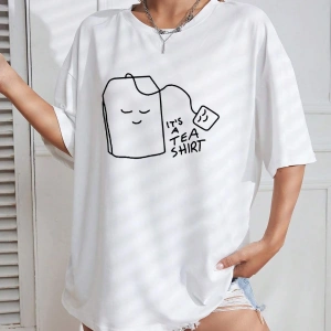 Karikatür ve Grafik tasarım Oversize T-shirt Cartoon/Letter serisi kod599