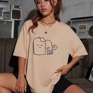 Karikatür ve Grafik tasarım Oversize T-shirt Cartoon/Letter serisi kod601