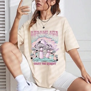 Karikatür ve Grafik tasarım Oversize T-shirt Cartoon/Letter serisi kod608