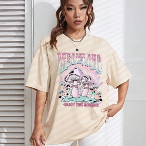 Karikatür ve Grafik tasarım Oversize T-shirt Cartoon/Letter serisi kod608