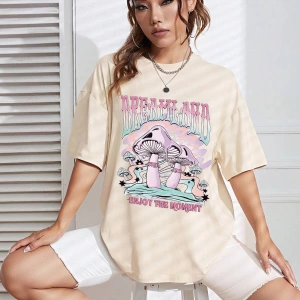 Karikatür ve Grafik tasarım Oversize T-shirt Cartoon/Letter serisi kod608