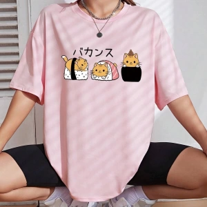 Karikatür ve Grafik tasarım Oversize T-shirt Cartoon/Letter serisi kod616