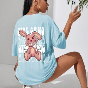 Karikatür ve Grafik tasarım Oversize T-shirt Cartoon/Letter serisi kod630