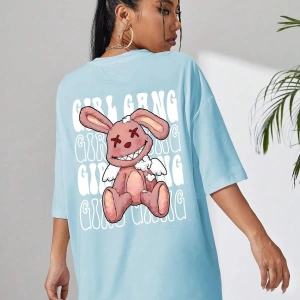Karikatür ve Grafik tasarım Oversize T-shirt Cartoon/Letter serisi kod630
