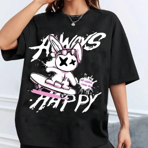 Karikatür ve Grafik tasarım Oversize T-shirt Cartoon/Letter serisi kod631
