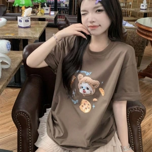 Karikatür ve Grafik tasarım Oversize T-shirt Cartoon/Letter serisi kod648