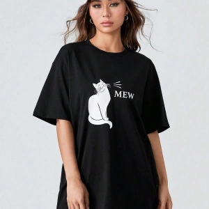 Karikatür ve Grafik tasarım Oversize T-shirt Cartoon/Letter serisi kod651