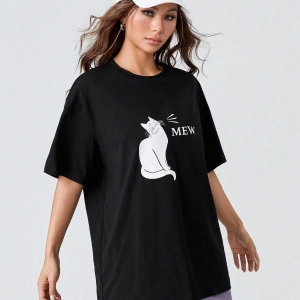 Karikatür ve Grafik tasarım Oversize T-shirt Cartoon/Letter serisi kod651