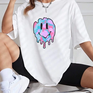 Karikatür ve Grafik tasarım Oversize T-shirt Cartoon/Letter serisi kod655