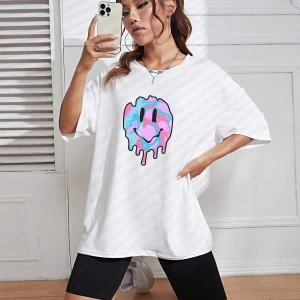 Karikatür ve Grafik tasarım Oversize T-shirt Cartoon/Letter serisi kod655