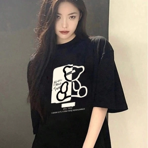 Karikatür ve Grafik tasarım Oversize T-shirt Cartoon/Letter serisi kod662