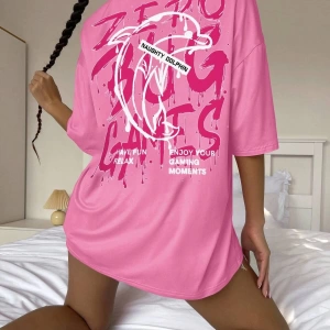 Karikatür ve Grafik tasarım Oversize T-shirt Cartoon/Letter serisi kod674