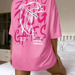 Karikatür ve Grafik tasarım Oversize T-shirt Cartoon/Letter serisi kod674