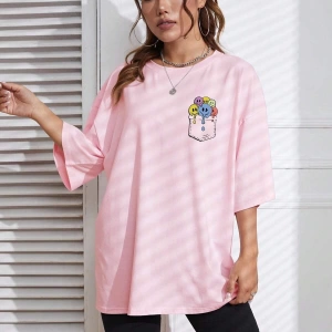 Karikatür ve Grafik tasarım Oversize T-shirt Cartoon/Letter serisi kod689